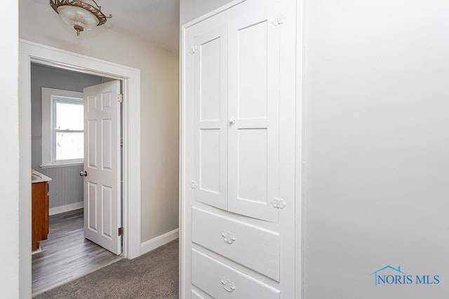 hall featuring hardwood / wood-style floors