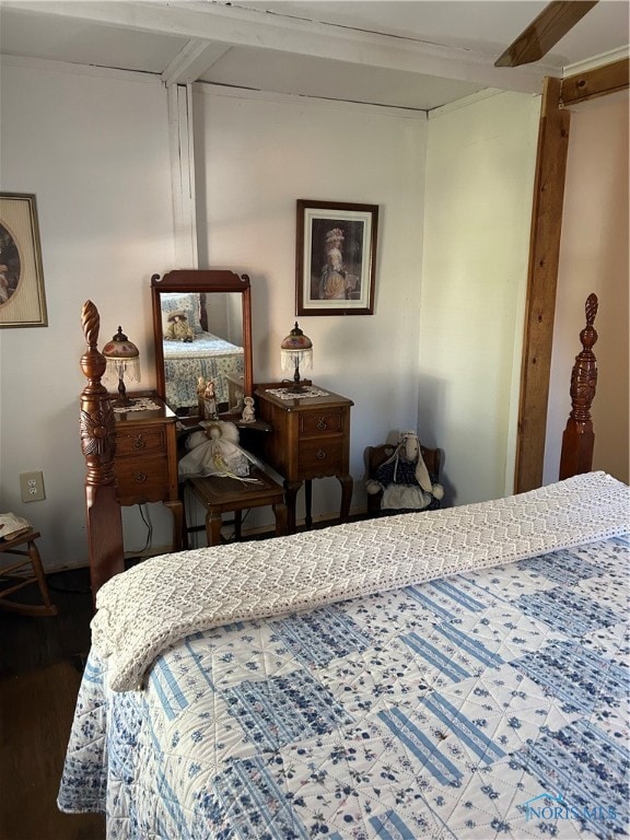 bedroom featuring dark wood-type flooring