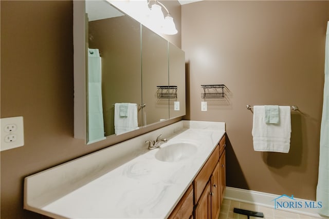 bathroom featuring vanity and tile patterned floors