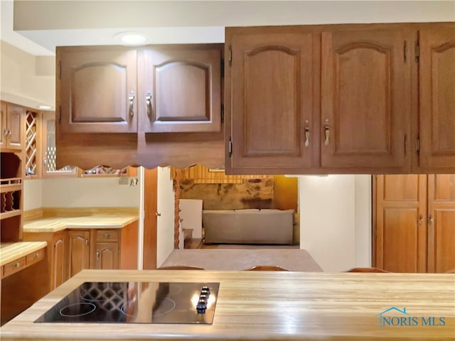 kitchen with black electric stovetop