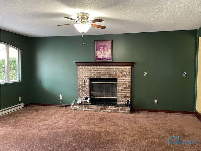 unfurnished living room featuring a textured ceiling and carpet