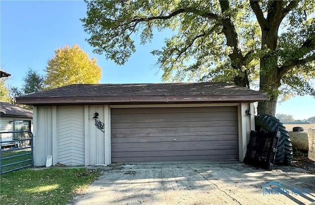 view of garage