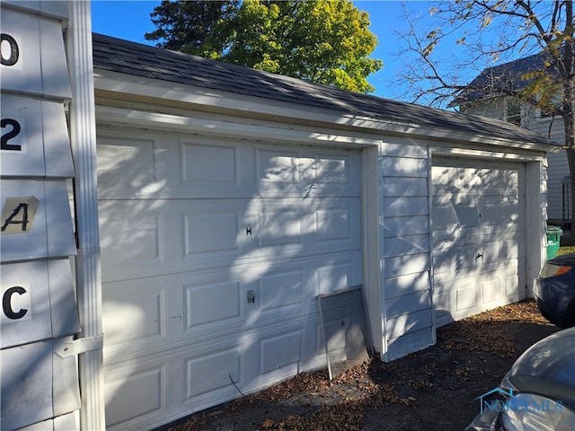 view of garage