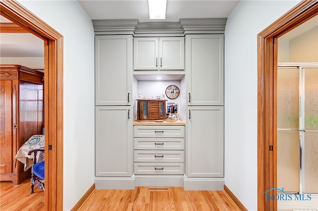 interior space with light wood-type flooring