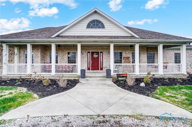 view of front of house with covered porch