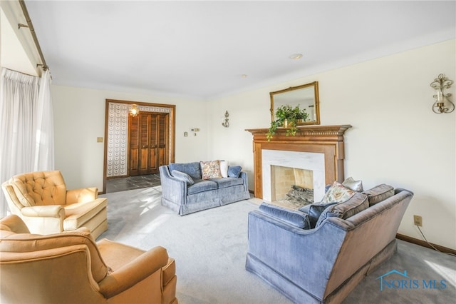 view of carpeted living room