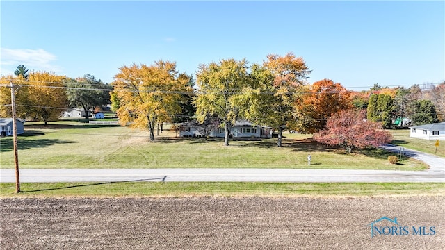 view of community featuring a lawn