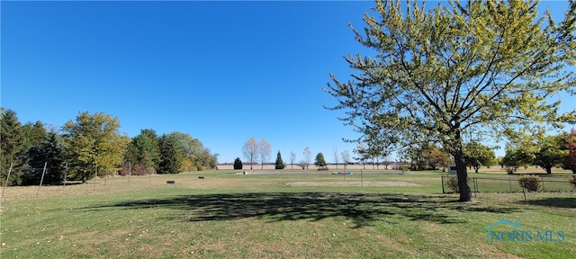 view of yard with a rural view