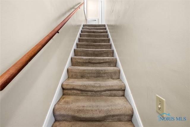 staircase with carpet