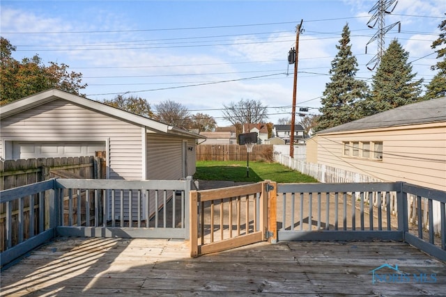 wooden deck with a yard