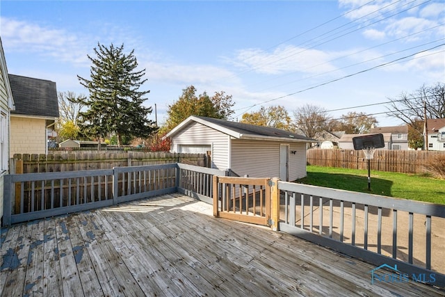 deck with a lawn