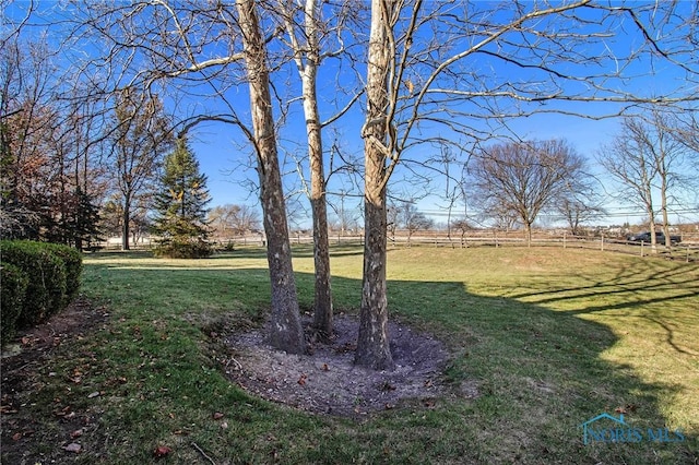 view of yard featuring fence