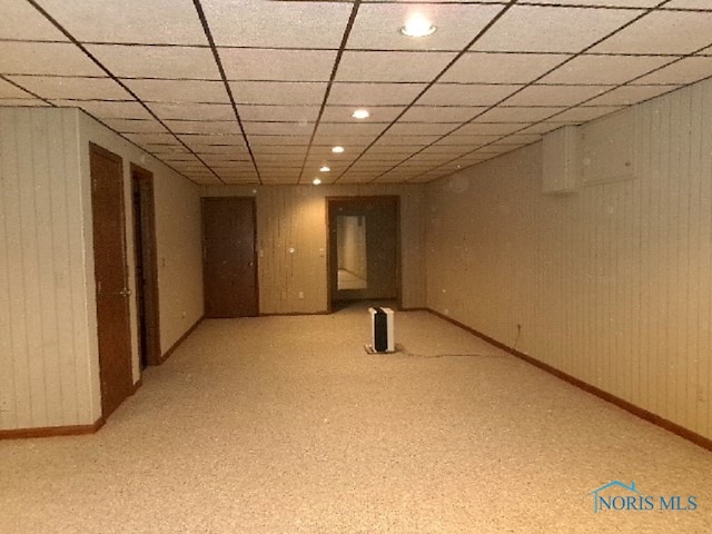 basement with a drop ceiling