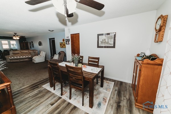 dining room with dark hardwood / wood-style floors