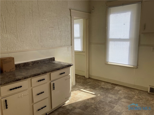 kitchen featuring white cabinetry and a wealth of natural light