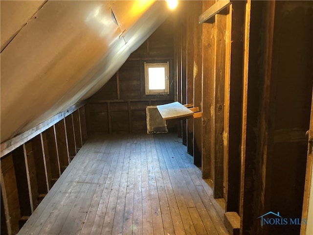 view of unfinished attic