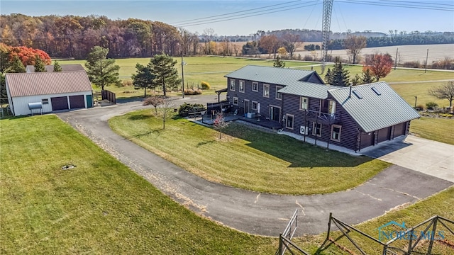 aerial view featuring a rural view