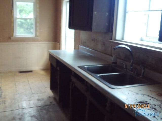 kitchen featuring dark brown cabinets and sink