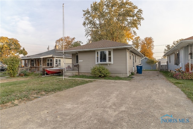 view of front of home with a front yard