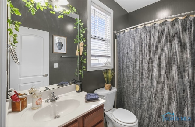 bathroom with toilet and vanity