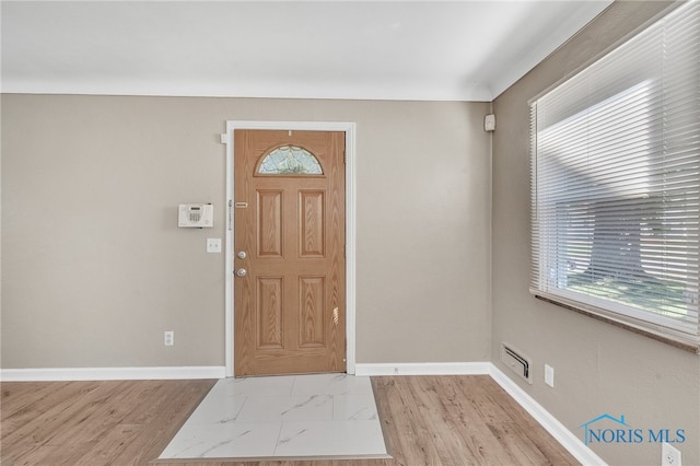 entryway featuring light hardwood / wood-style floors