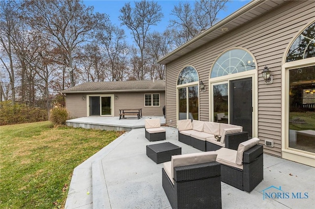 view of patio featuring outdoor lounge area