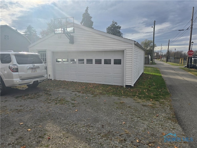 view of garage