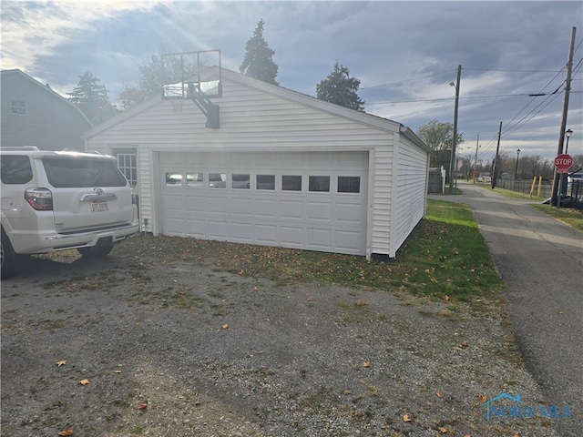 view of garage