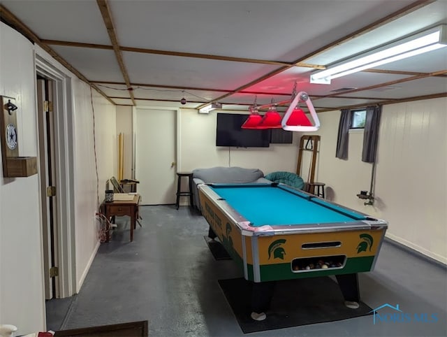 playroom with pool table