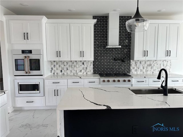 3640 Turtle Creek Dr, Perrysburg, OH 43551 - kitchen with a sink, white appliances, white cabinets, and tasteful backsplash