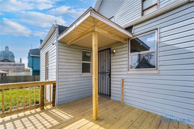 view of wooden deck