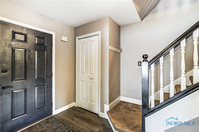 entryway featuring dark hardwood / wood-style flooring