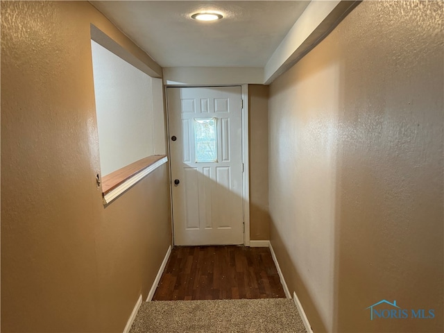 entryway with dark hardwood / wood-style floors