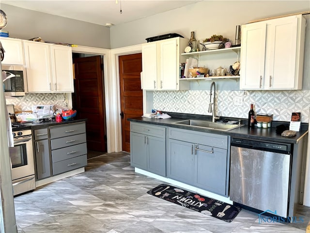 kitchen featuring white cabinets, sink, and stainless steel appliances