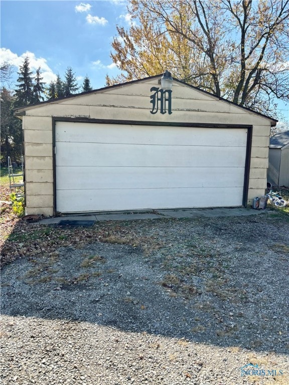 view of garage