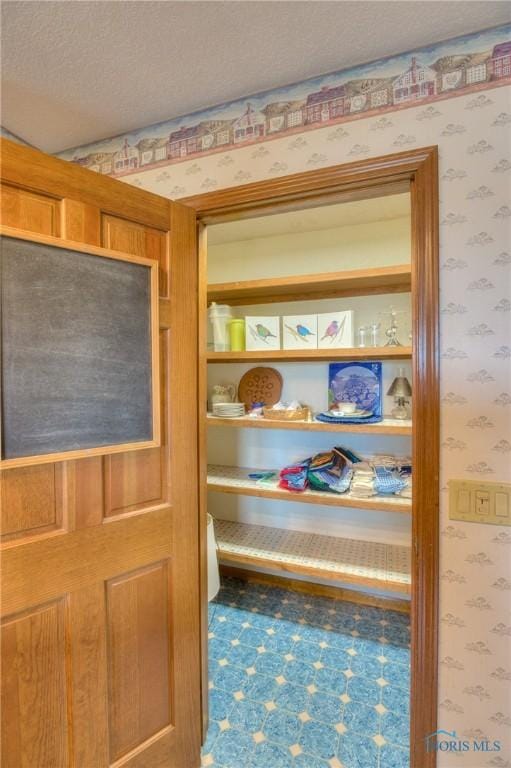 7733 Brown Rd, Curtice, OH 43412 - detailed view of wallpapered walls and a textured ceiling