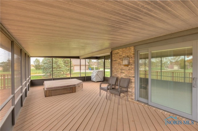 7733 Brown Rd, Curtice, OH 43412 - sunroom featuring a jacuzzi
