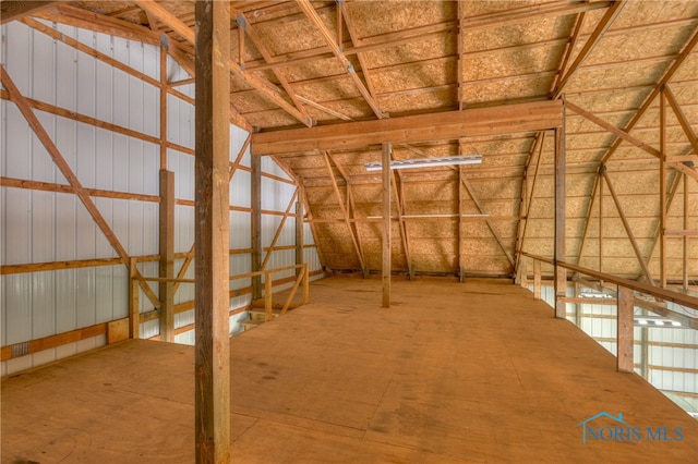 view of unfinished attic