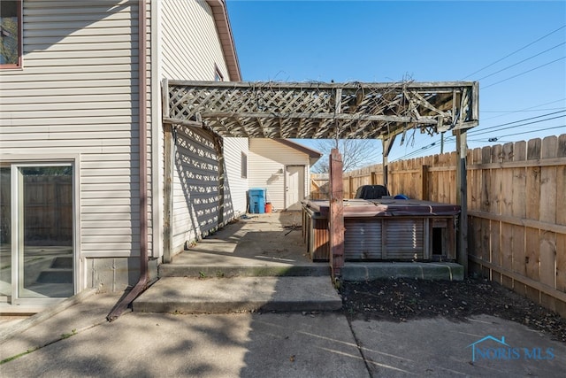 view of patio / terrace featuring a pergola