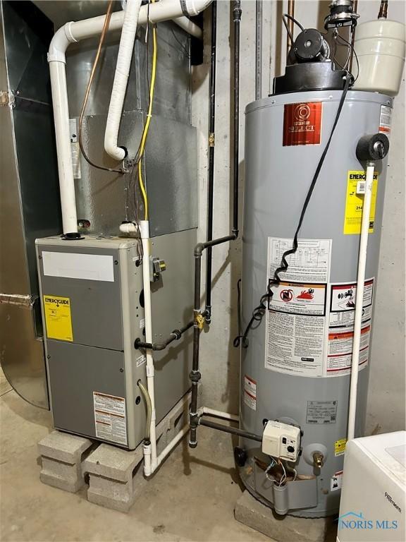 utilities with heating unit and water heater