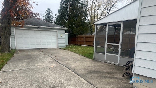 view of garage