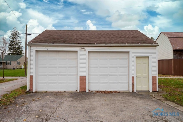 view of garage