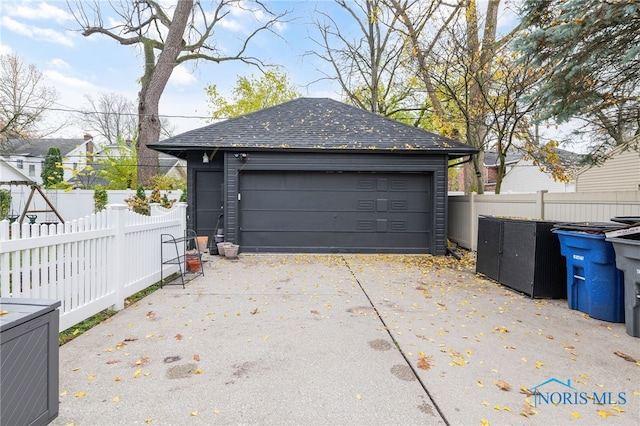 view of garage