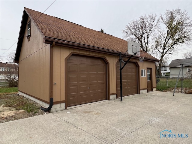 view of garage