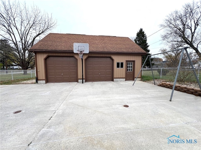 view of garage