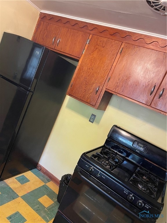 kitchen featuring black appliances