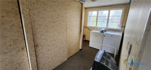 washroom featuring independent washer and dryer