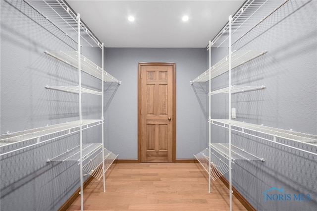 spacious closet with wood-type flooring