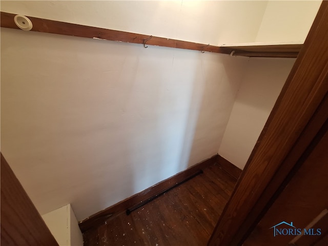 spacious closet featuring hardwood / wood-style flooring