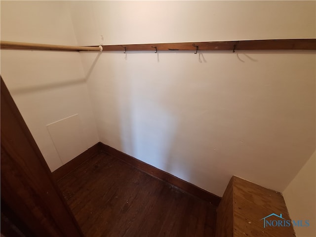 spacious closet with hardwood / wood-style flooring